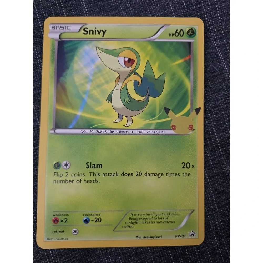 NEW Pokemon Jumbo Snivy Promo Card 25th Oversized Anniversary